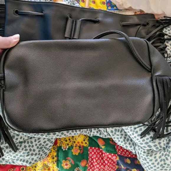 NWT Victoria's Secret Black Fringe Backpack - Picture 2 of 8